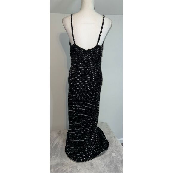 Women’s Black w/ white polka dots maxi Dress XL - Picture 6 of 10